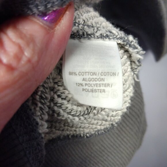 Victoria's Secret Back Lace Up Med Gray Long Sleeve Sweatshirt Crop Boxy *FLAW* - Picture 11 of 11